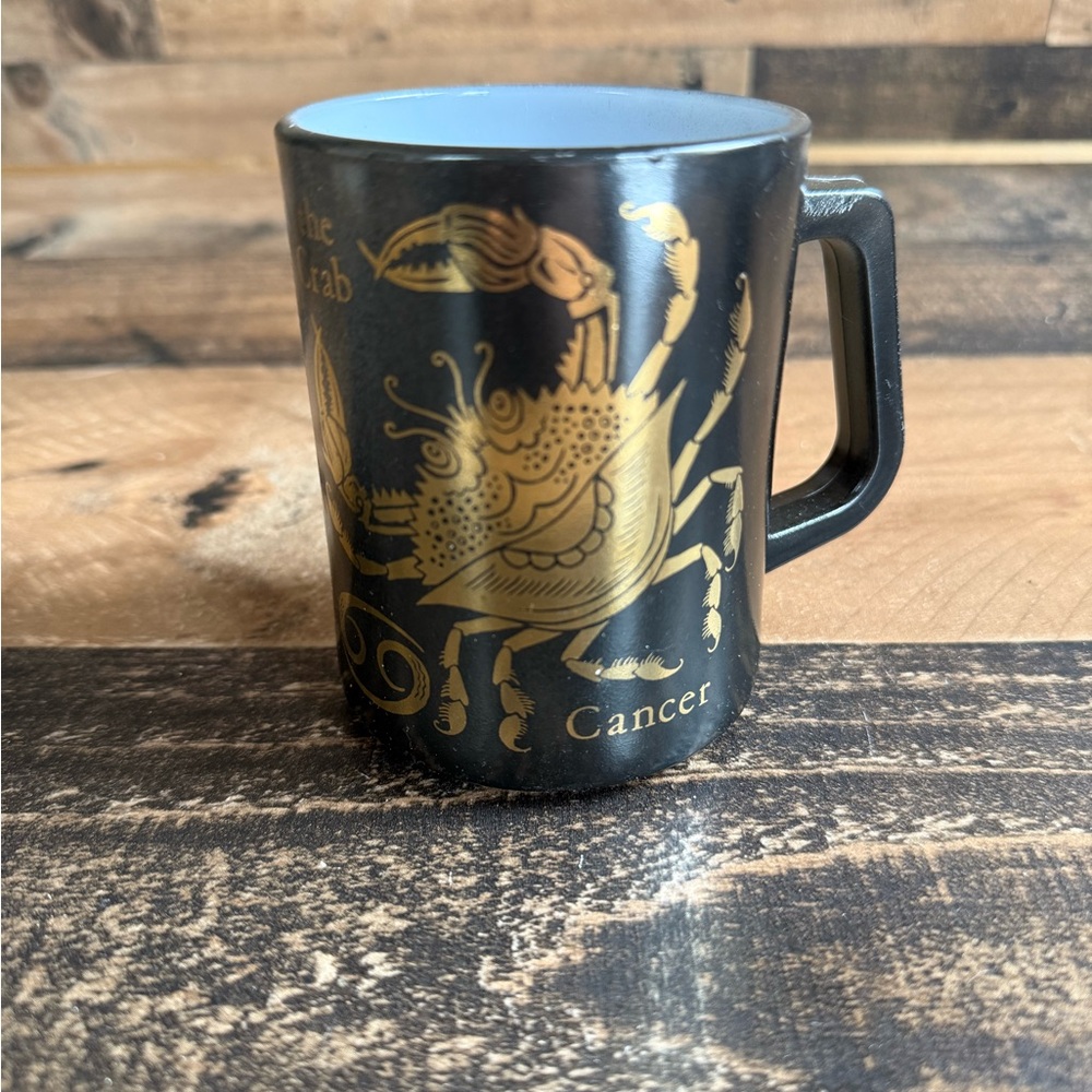 Federal Glass Cancer The Crab Horoscope Mug Vintage Black